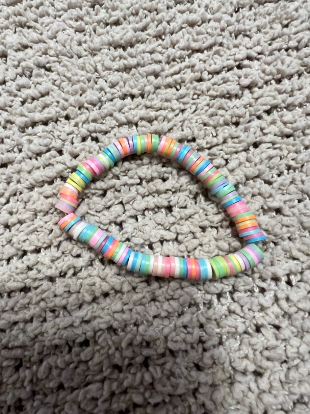 Kids Multicolor Bead Stretch Bracelet - Pastel Rainbow